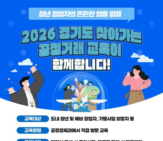 경기도, 청년ㆍ예비 창업자 불공정거래 피해 예방 위한 ‘찾아가는 공정거래 교육’ 추진