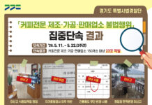 규제지역 내 신고도 하지 않고 영업…경기도, 커피전문 업소 불법행위 대거 적발